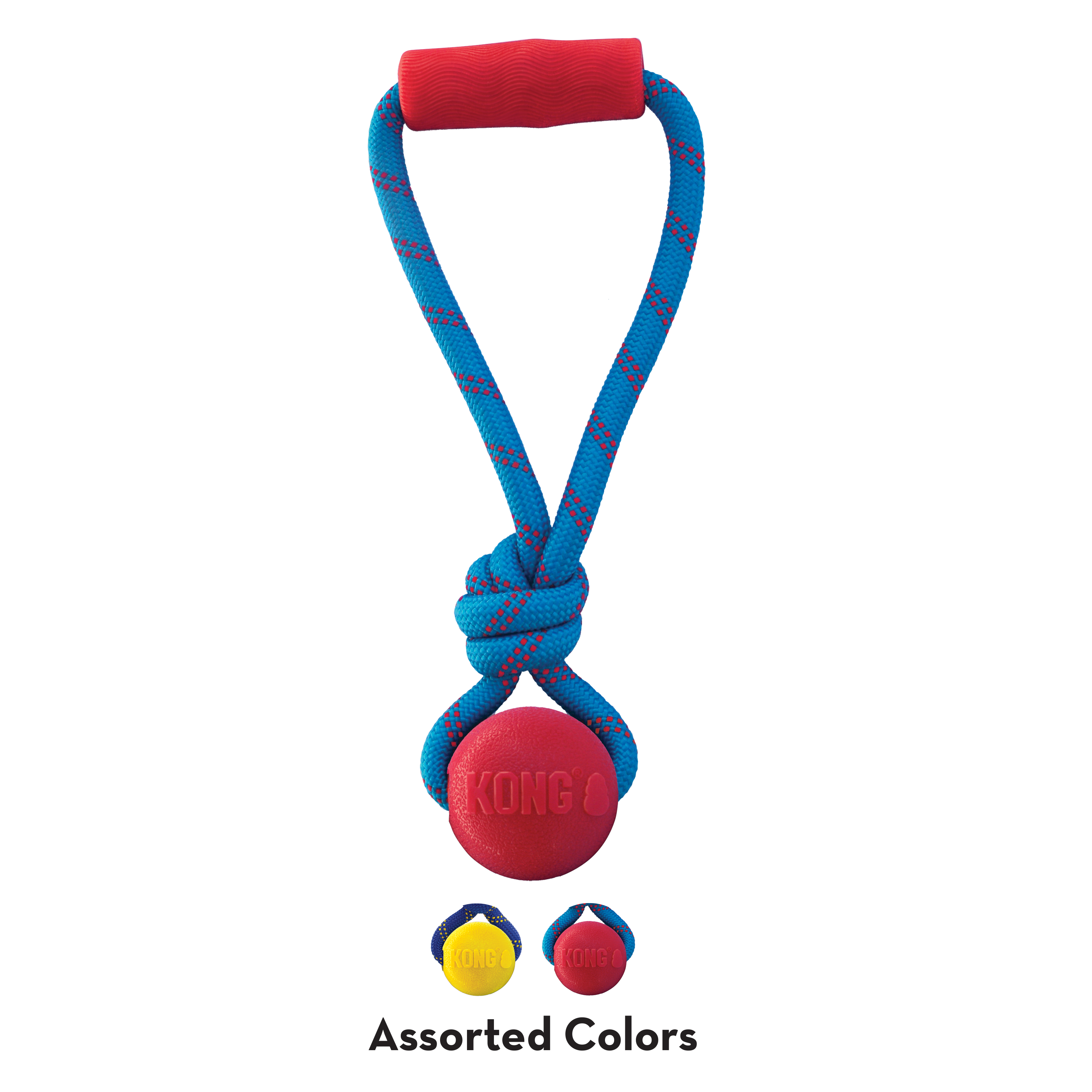 KONG Jaxx Brights Tug Ball Dog Toy with Rope Handle