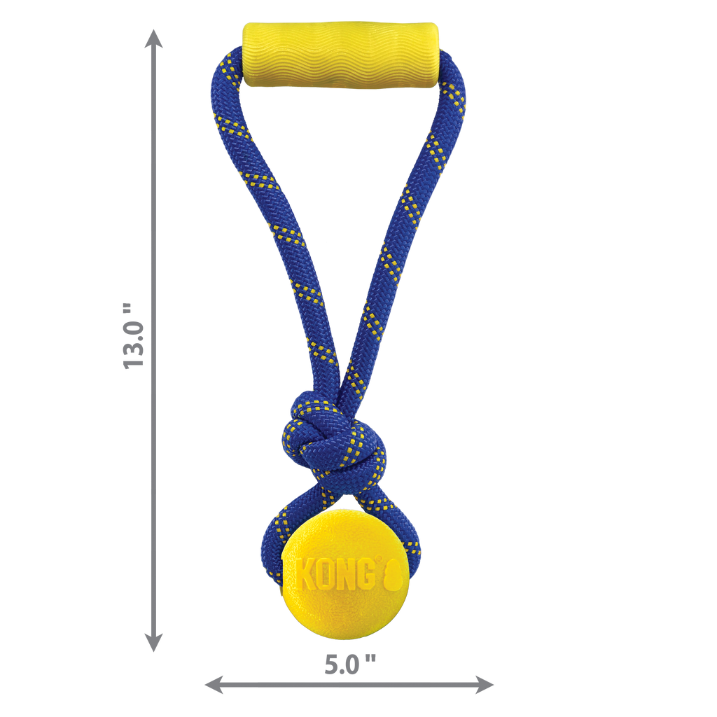 KONG Jaxx Brights Tug Ball Dog Toy with Rope Handle