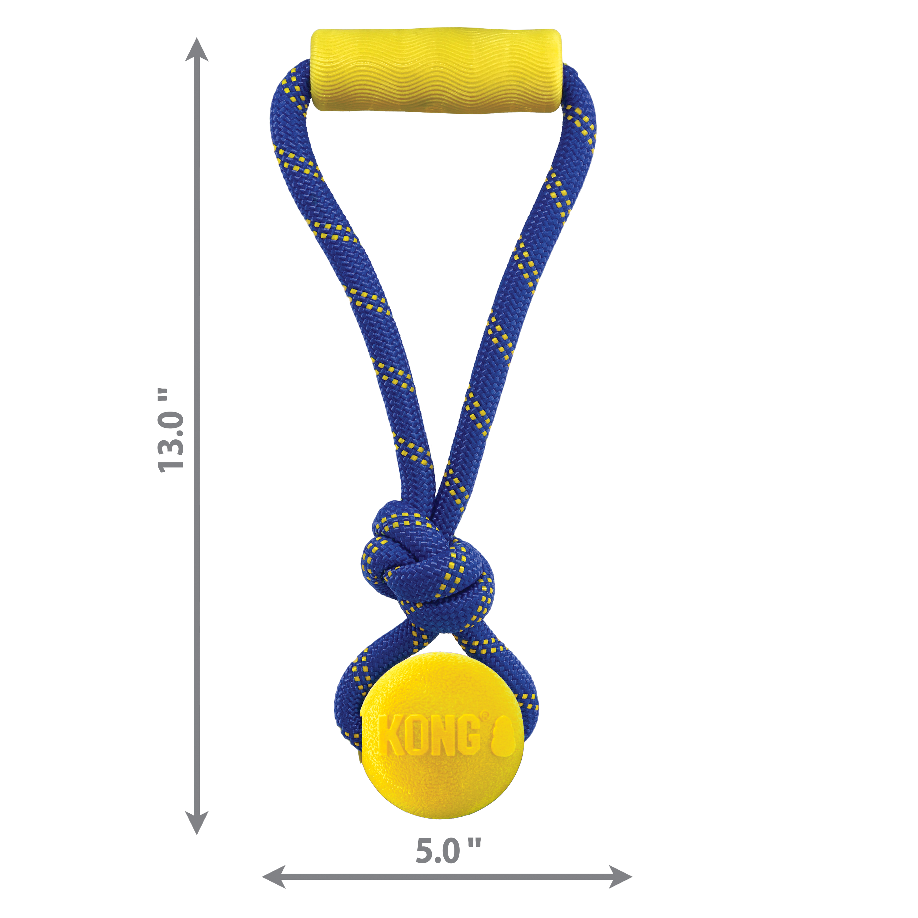 KONG Jaxx Brights Tug Ball Dog Toy with Rope Handle