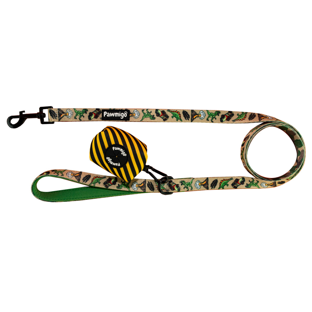 Jurassic Bark Leash Kit with Poop Bag Holder – Small & Medium Dogs