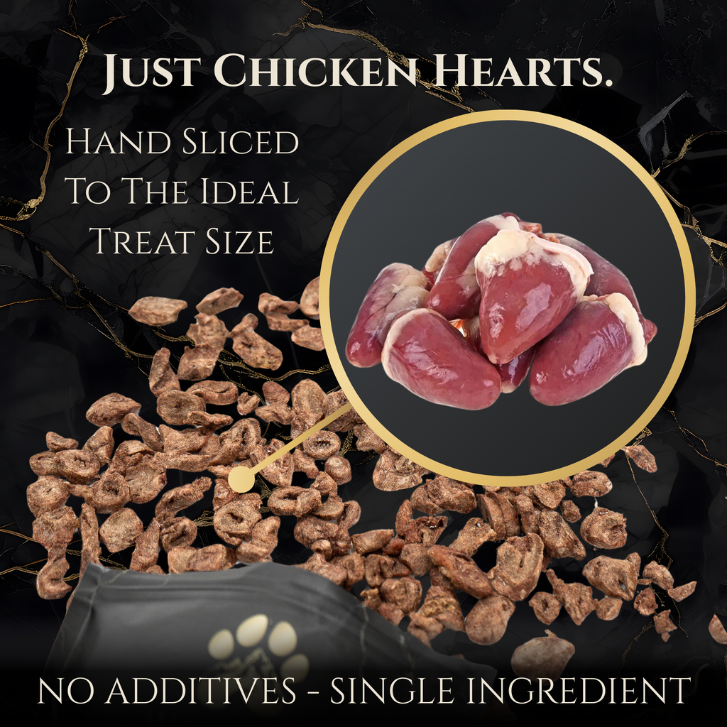 Freeze-Dried Chicken Hearts Dog Treats, Thinly Sliced
