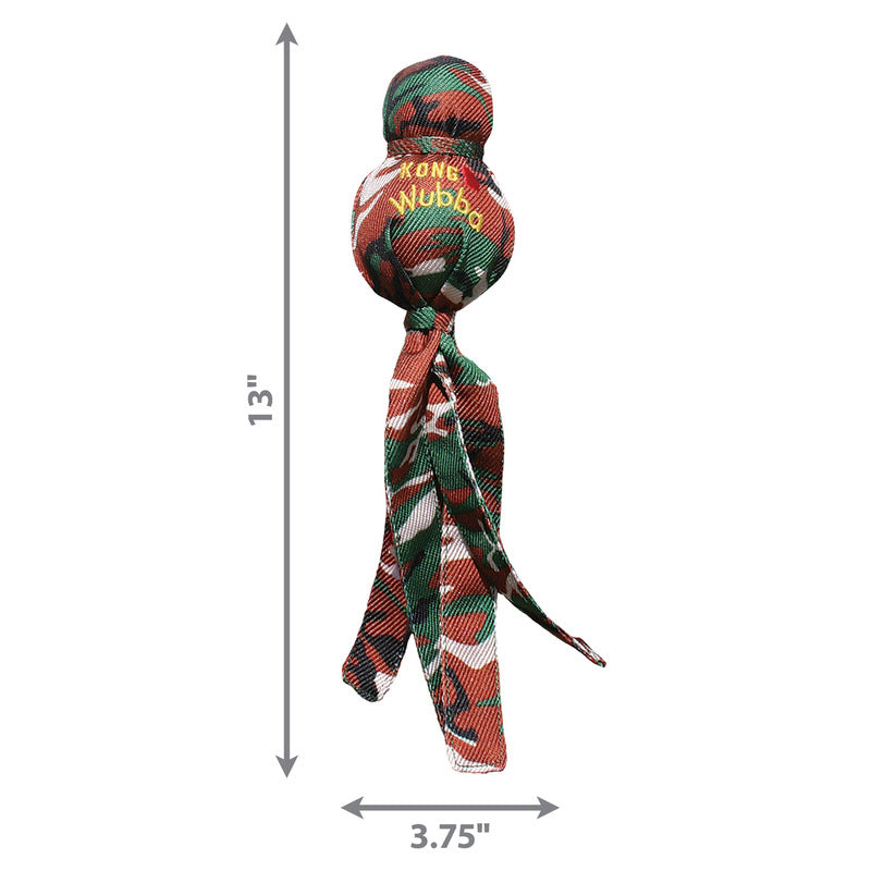KONG Camo Wubba Dog Toy with Squeaker and Floppy Tails