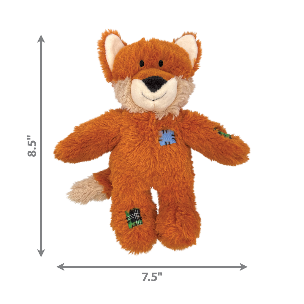 Wild Knots Fox Plush Dog Toy with Rope Skeleton and Squeaker