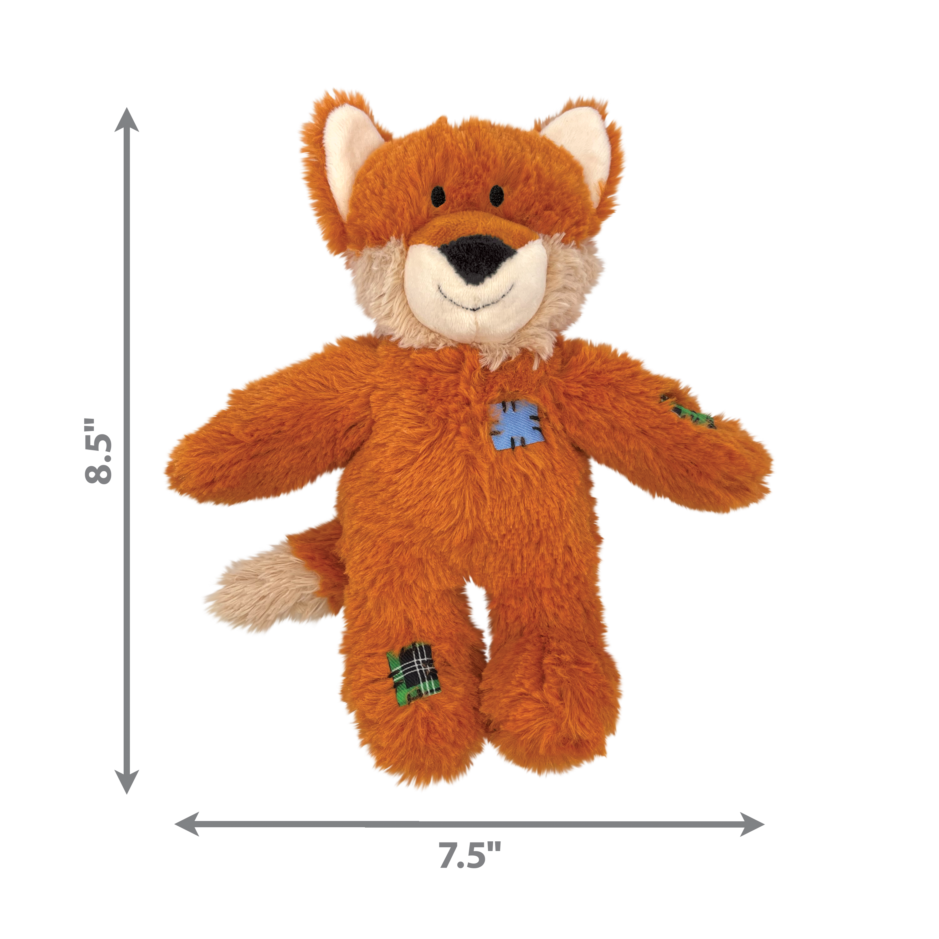 Wild Knots Fox Plush Dog Toy with Rope Skeleton and Squeaker
