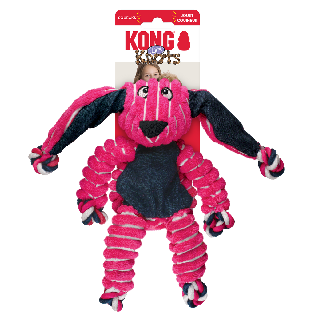 KONG Floppy Knots Dog Toy with Knotted Rope and Squeaker