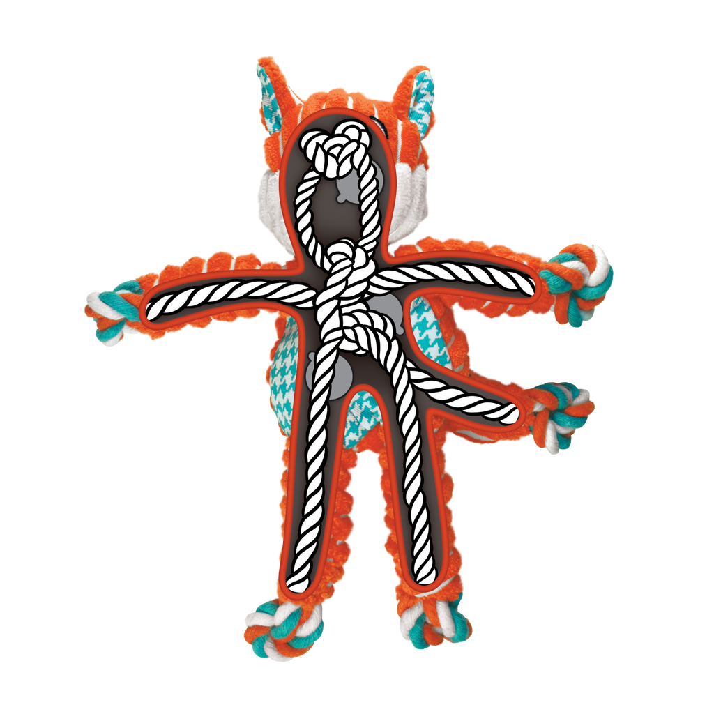 KONG Floppy Knots Dog Toy with Squeaker and Knotted Rope