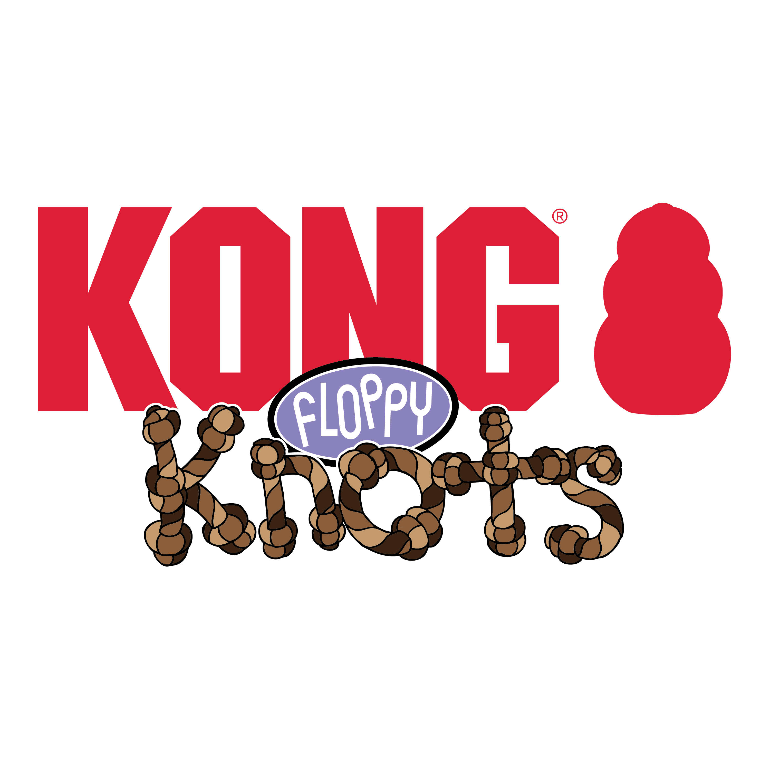 KONG Floppy Knots Dog Toy with Squeaker and Knotted Rope