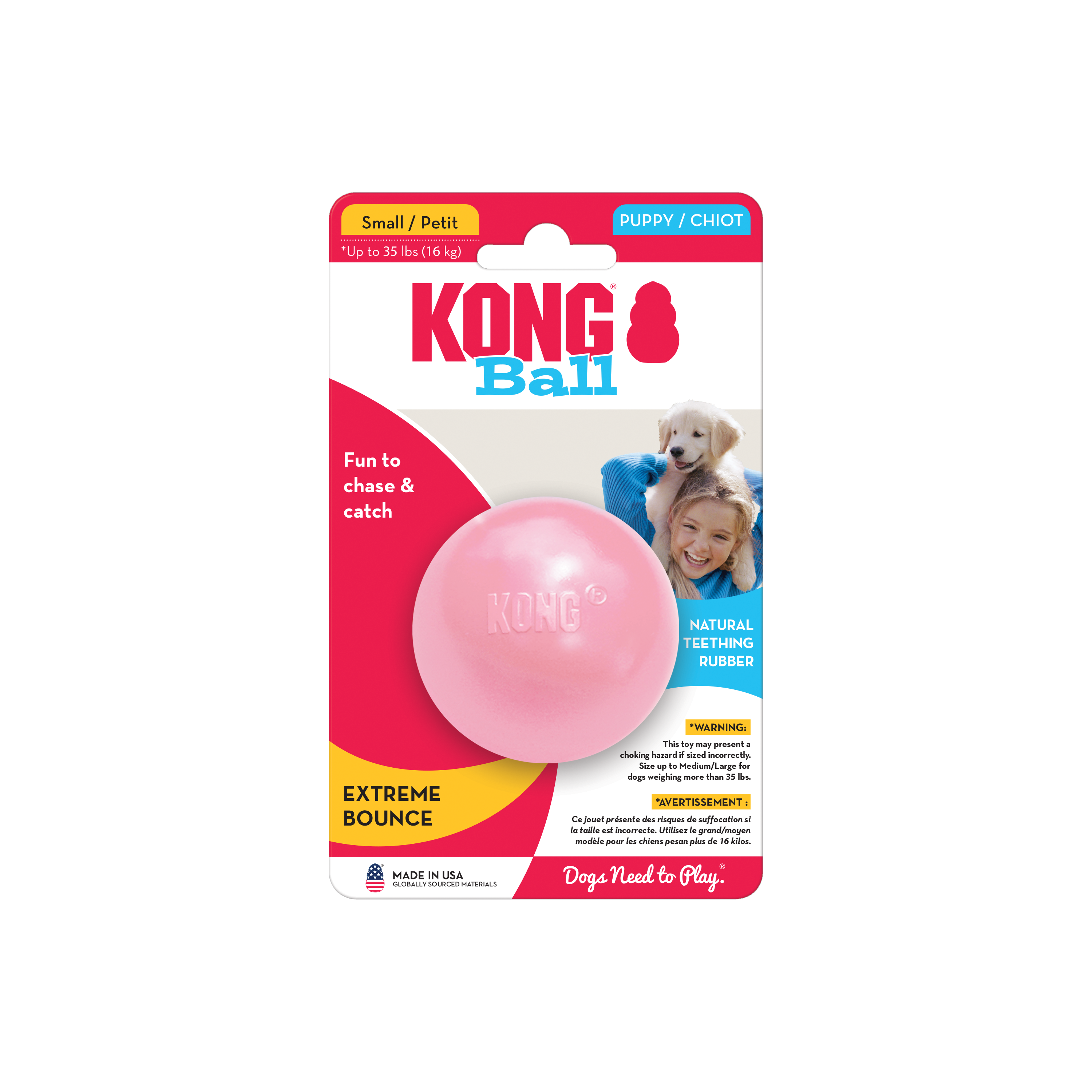 KONG Puppy Ball – Natural Rubber Chew Toy for Teething Puppies