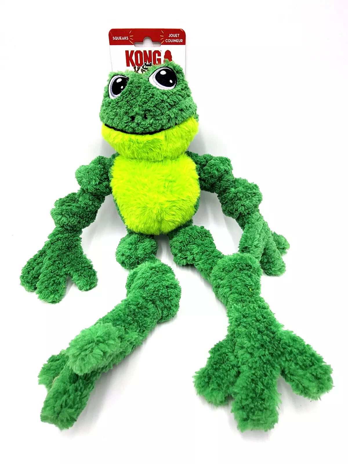 KONG Knots Frog Dog Toy L/XL – 18 Inch, Rope Core, Squeaker