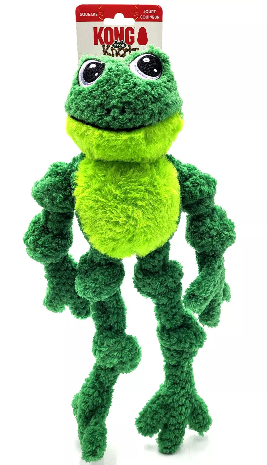 KONG Knots Frog Dog Toy L/XL – 18 Inch, Rope Core, Squeaker
