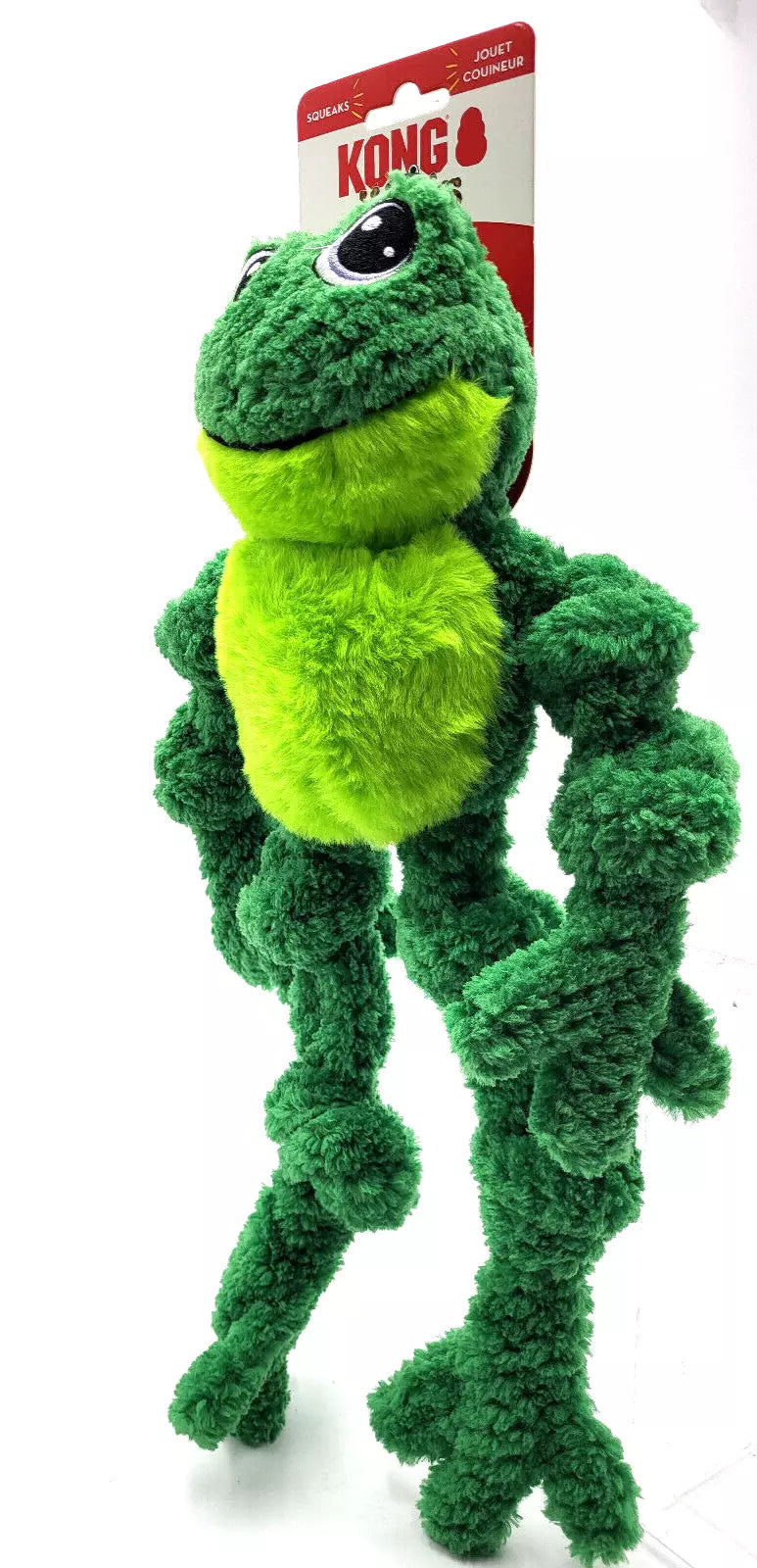 KONG Knots Frog Dog Toy L/XL – 18 Inch, Rope Core, Squeaker