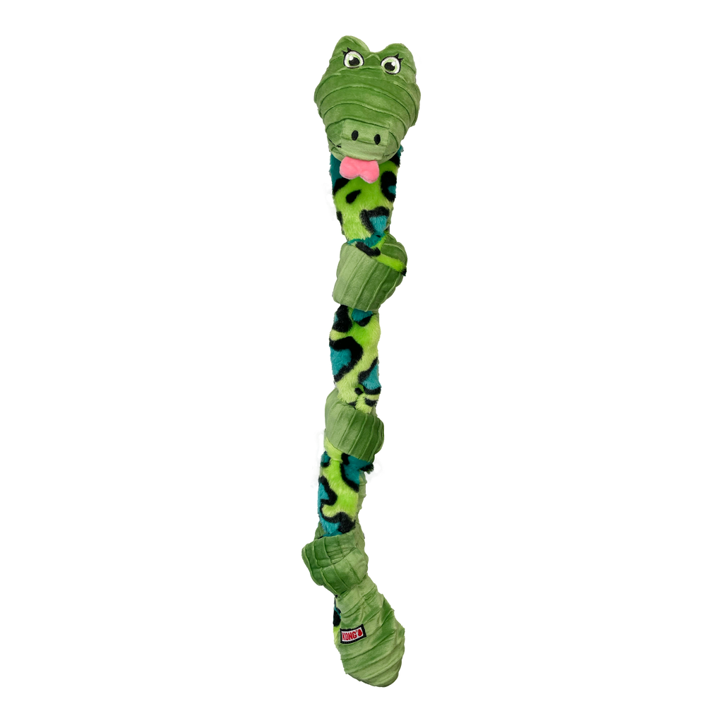 KONG Knots Snake Dog Toy with Rope Core and Squeaker