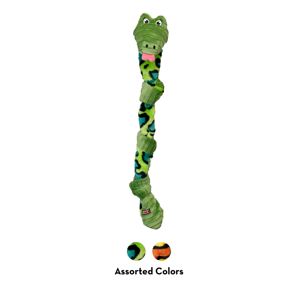 KONG Knots Snake Dog Toy with Rope Core and Squeaker