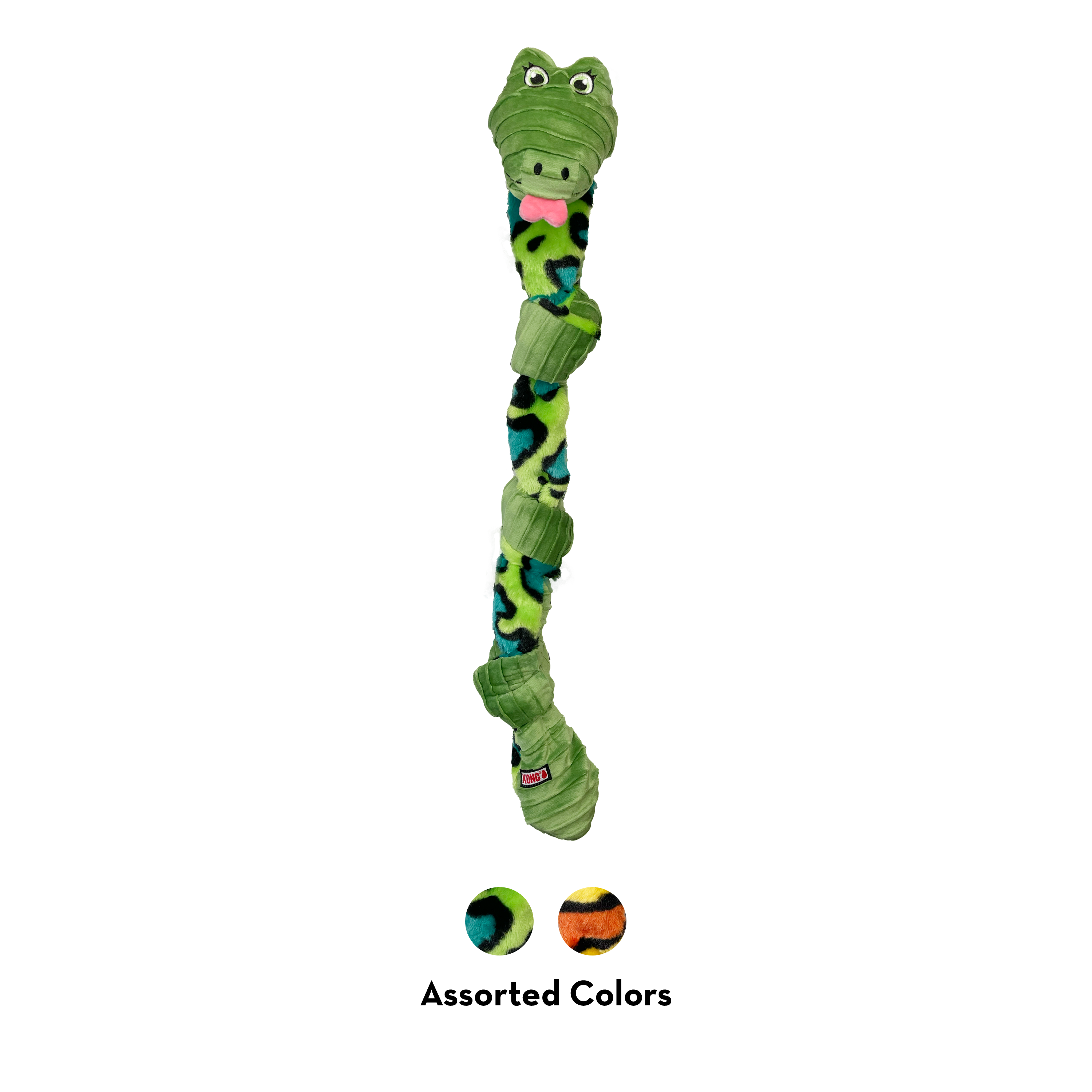 KONG Knots Snake Dog Toy with Rope Core and Squeaker