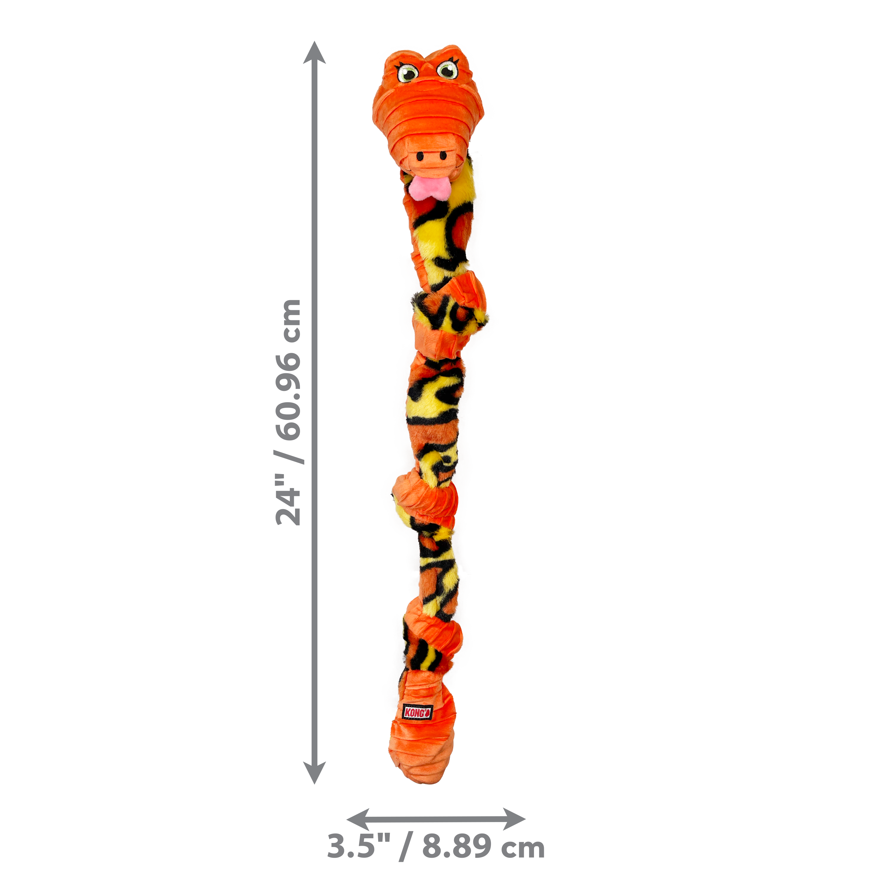 KONG Knots Snake Dog Toy with Rope Core and Squeaker