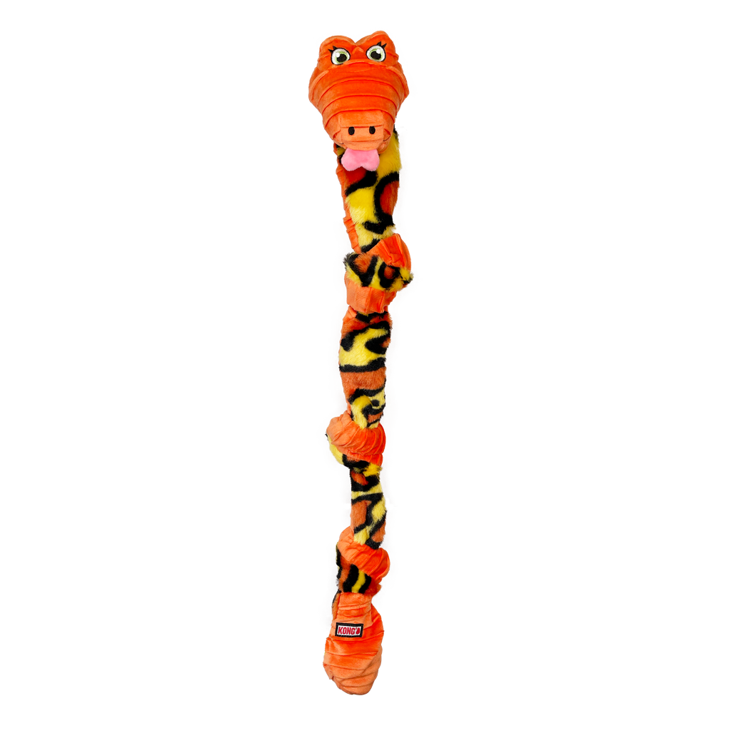 KONG Knots Snake Dog Toy with Rope Core and Squeaker