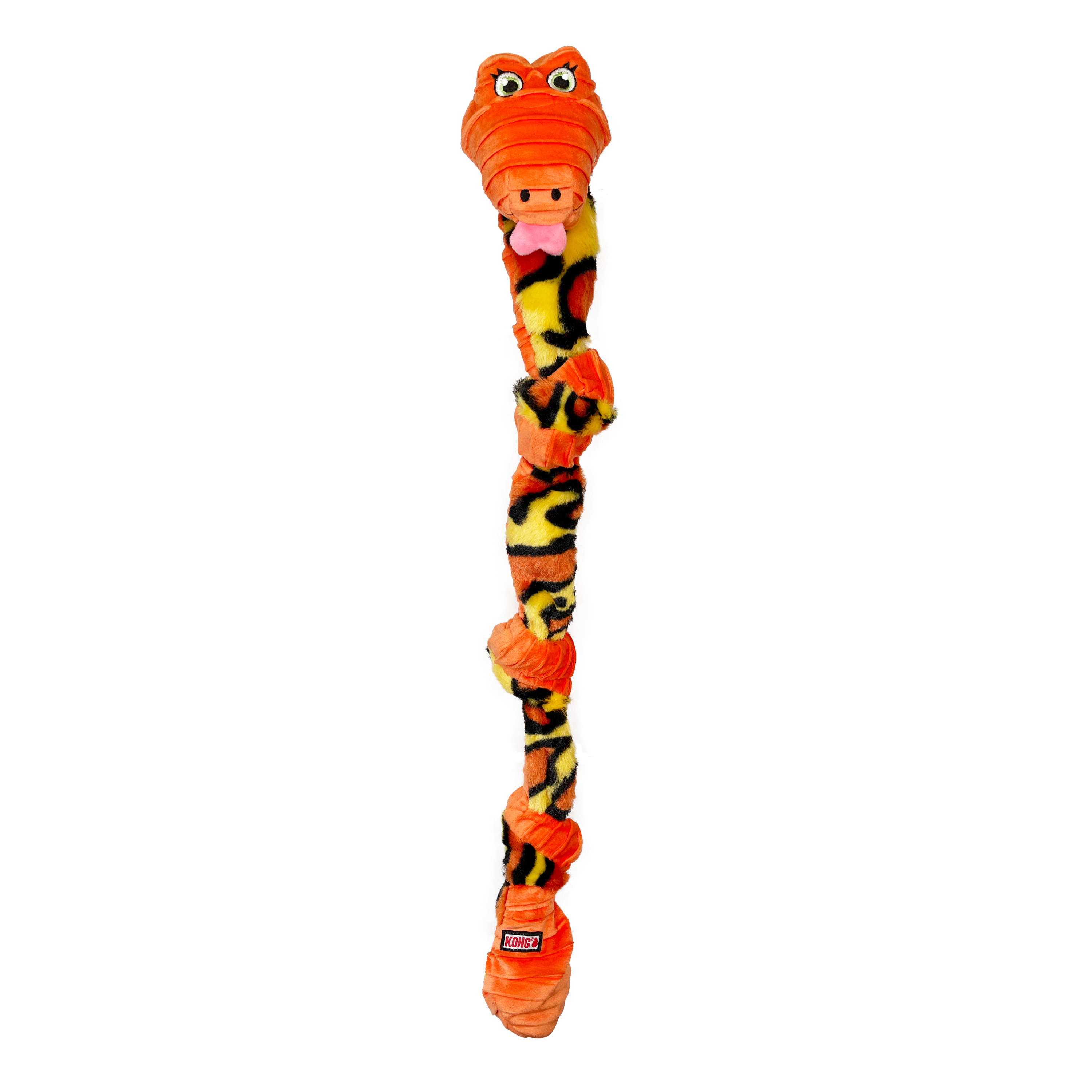 KONG Knots Snake Dog Toy with Rope Core and Squeaker