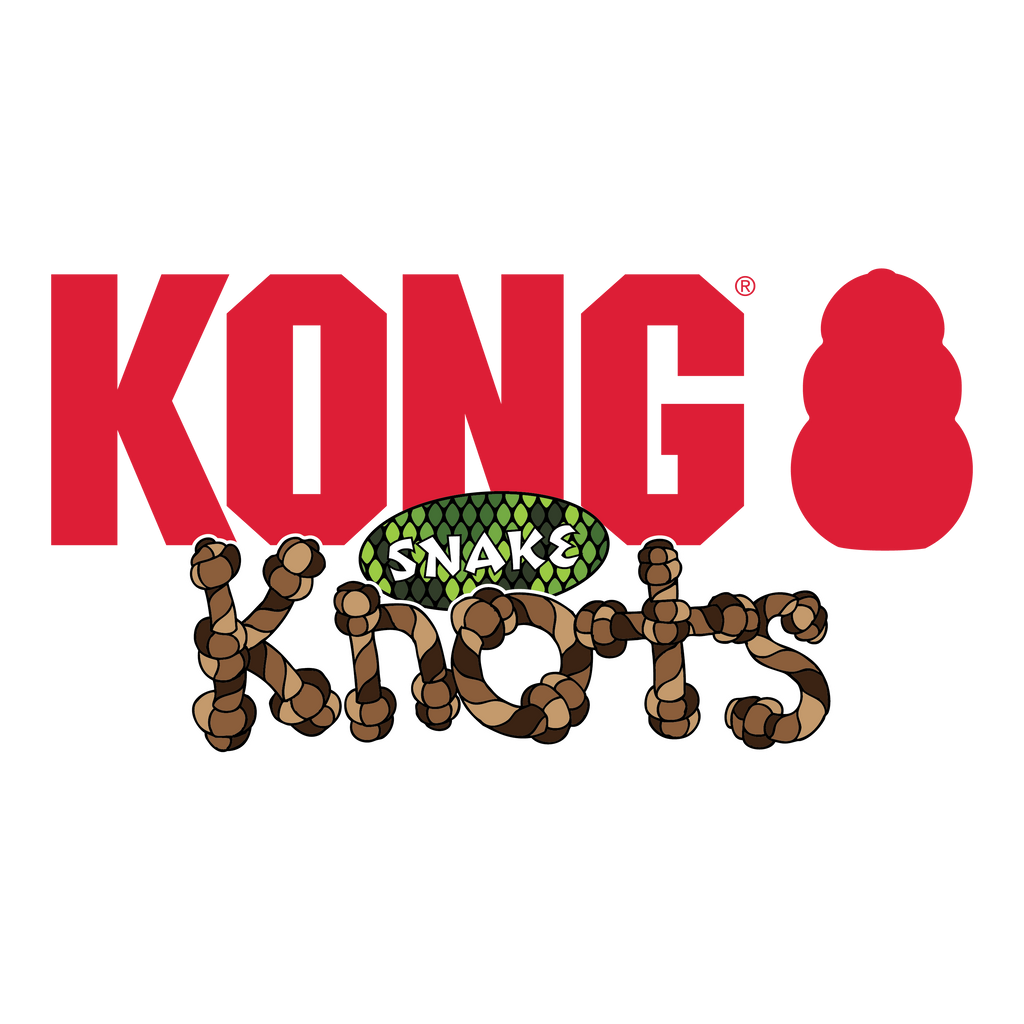 KONG Knots Snake Dog Toy with Rope Core and Squeaker