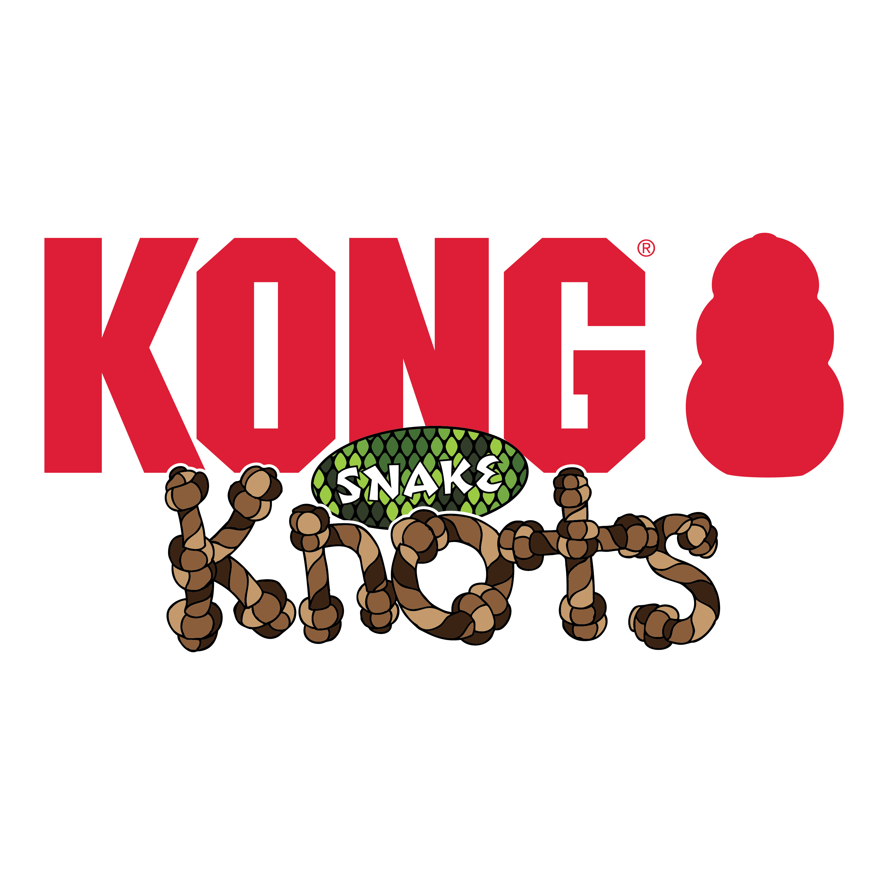 KONG Knots Snake Dog Toy with Rope Core and Squeaker