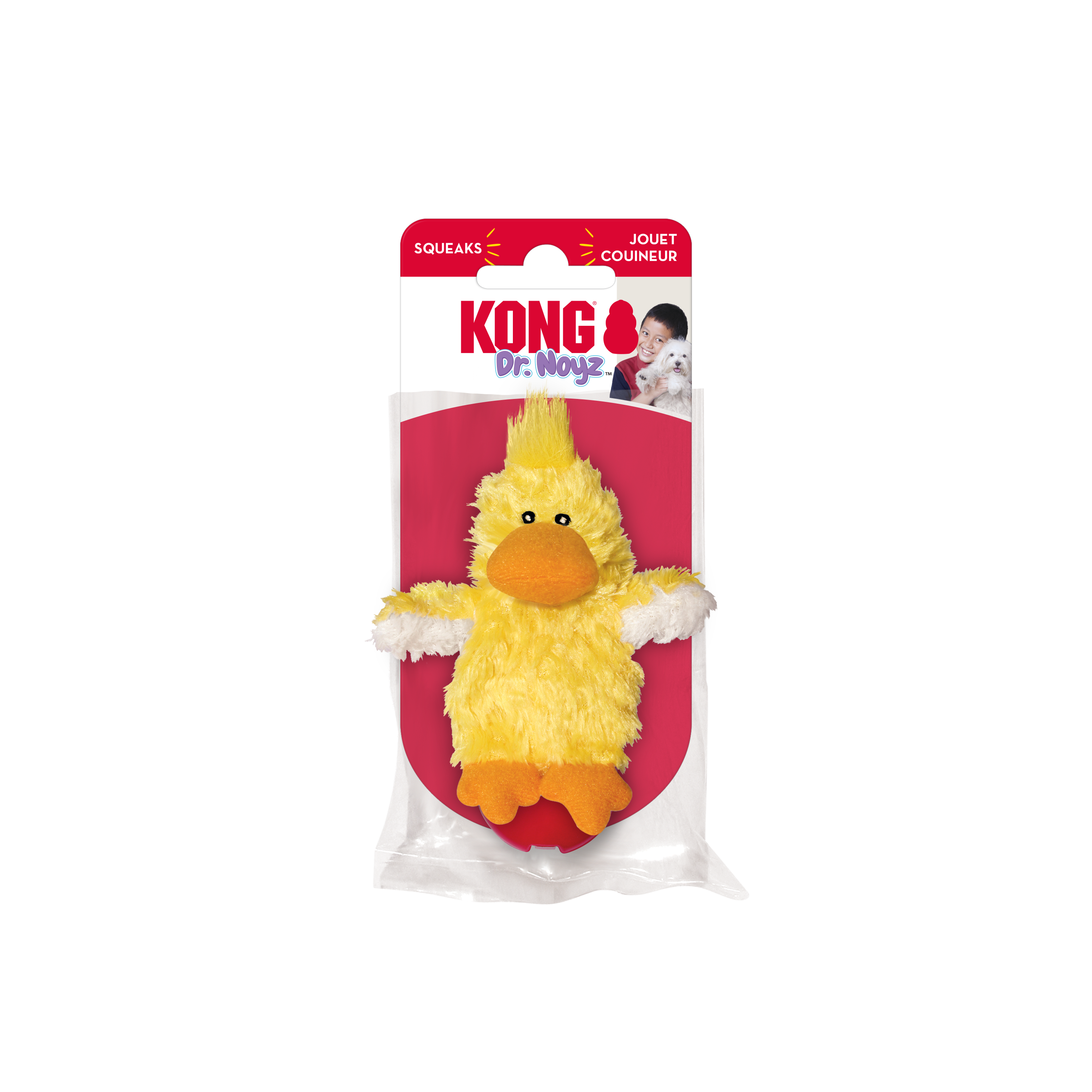 KONG Dr. Noyz Duck Plush Dog Toy with Removable Squeaker