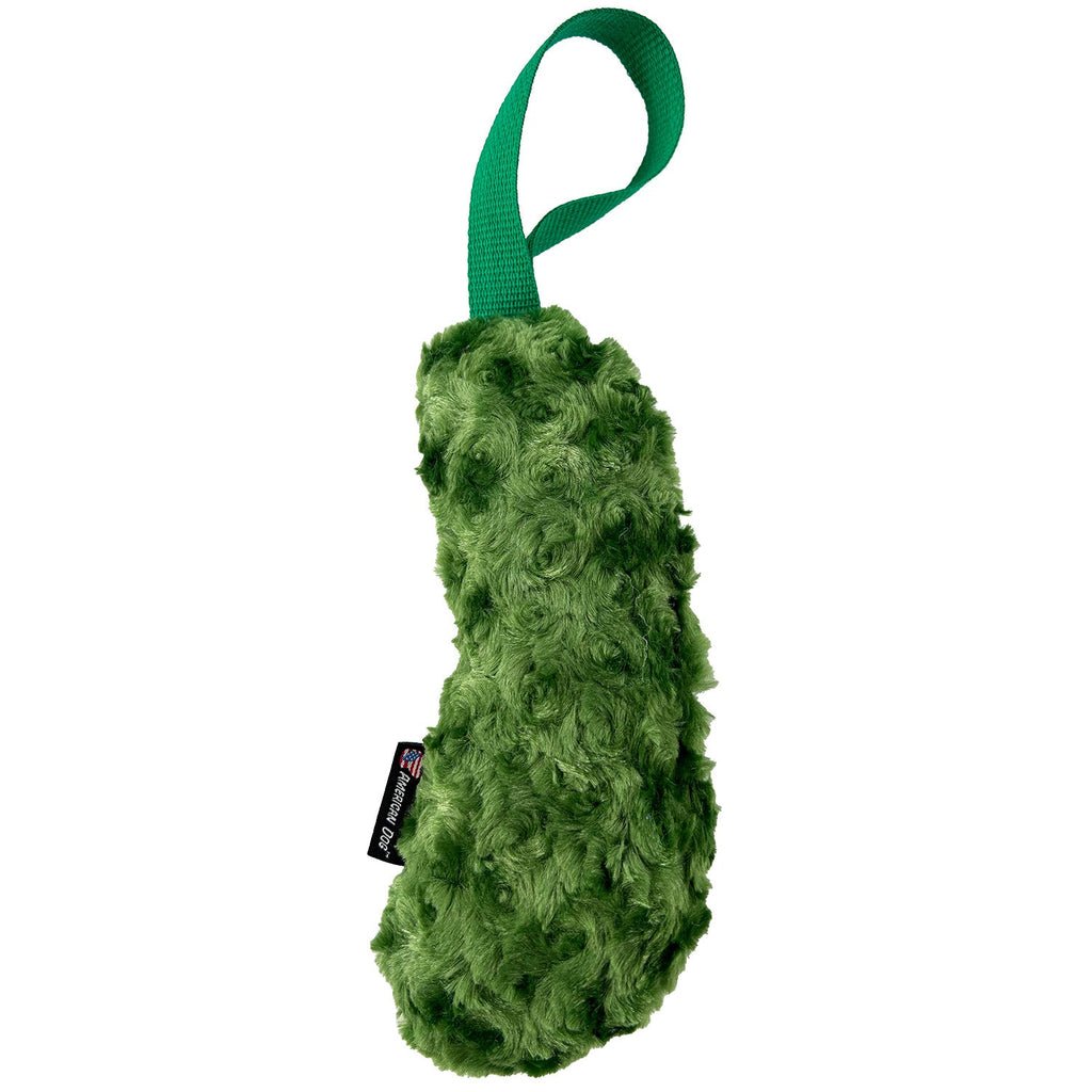 Lucky Dog Pickle Plushie Tug Toy with Handle, 9.5" x 4"