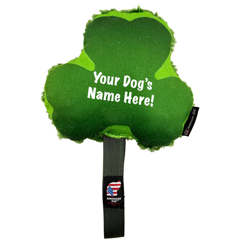 Lucky Dog Shamrock Tug Toy – Customizable Squeaky Plush, 7"