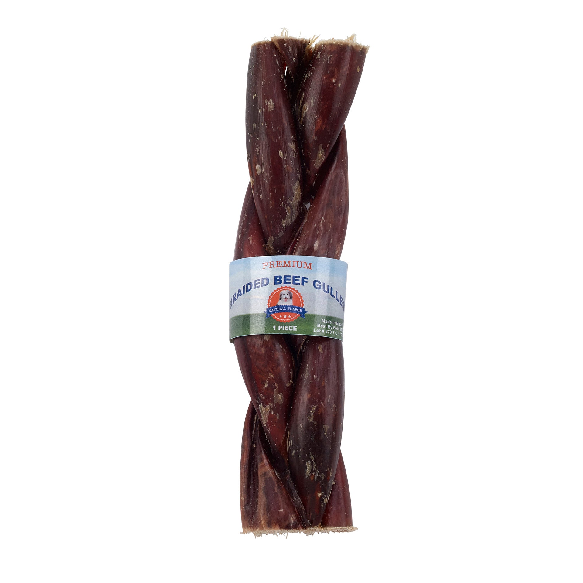 Braided Beef Gullet Natural Dog Chews, Bulk Pack of 30