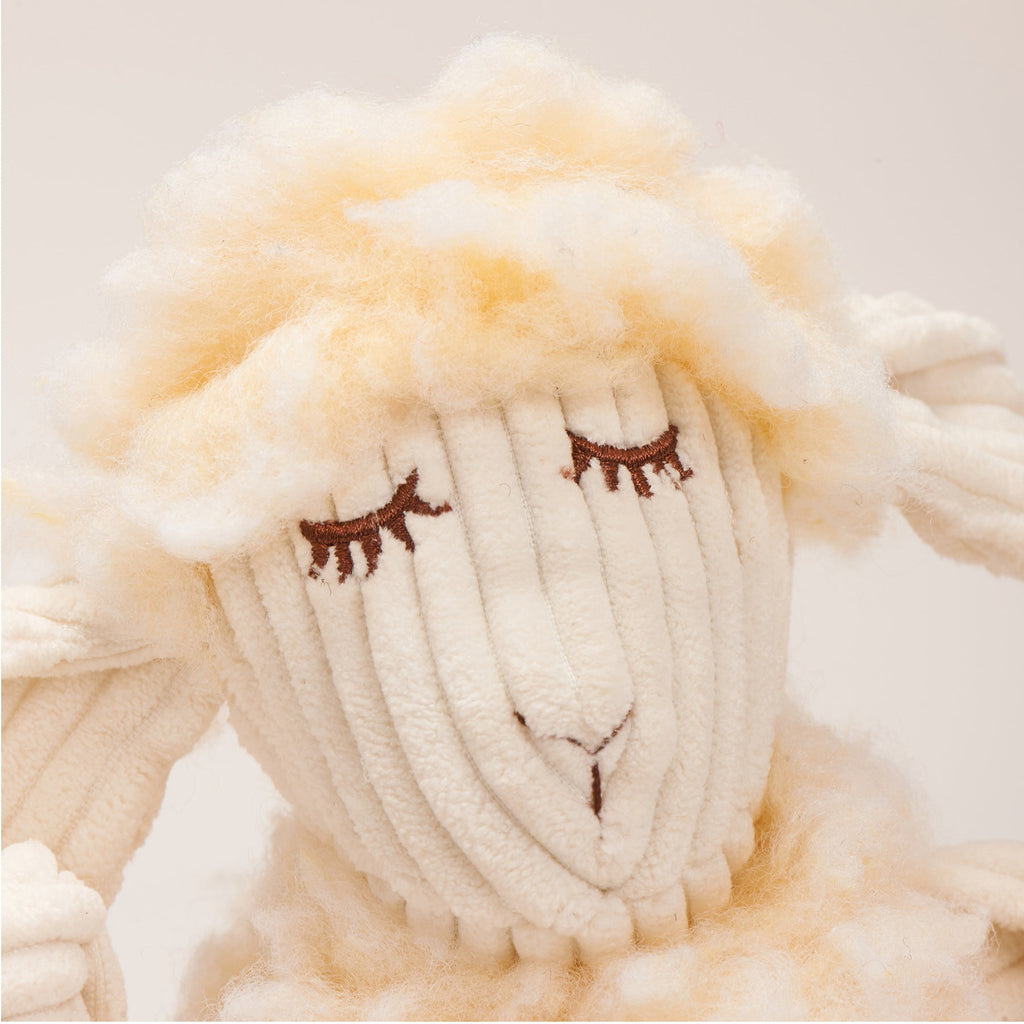 HuggleFleece Fluffer Knotties Louise Lamb Dog Toy
