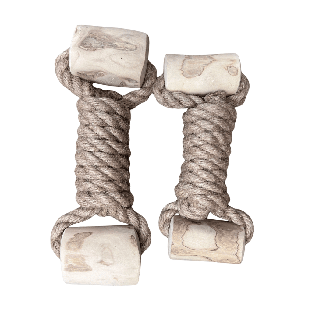 Hemp Rope and Coffee Wood Interactive Dog Toy