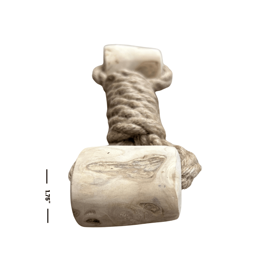 Hemp Rope and Coffee Wood Interactive Dog Toy