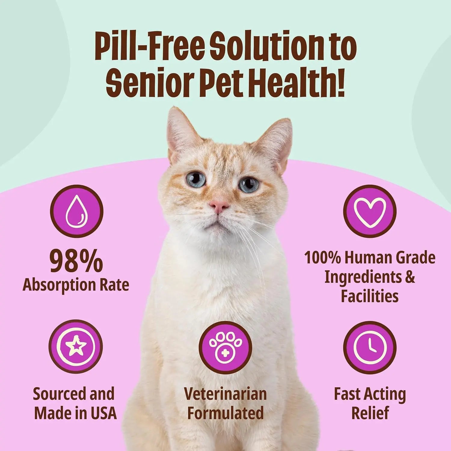 Senior Cat Gel Supplement with Omega-3, Taurine & B Vitamins