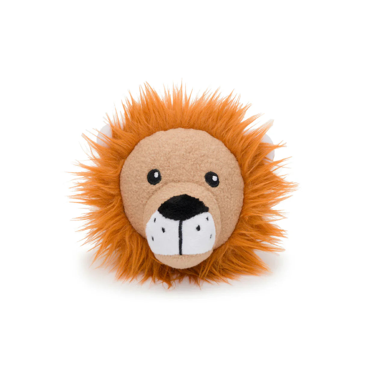 Lion Plush Squeaky Ball Dog Toy with Durable TPR Core