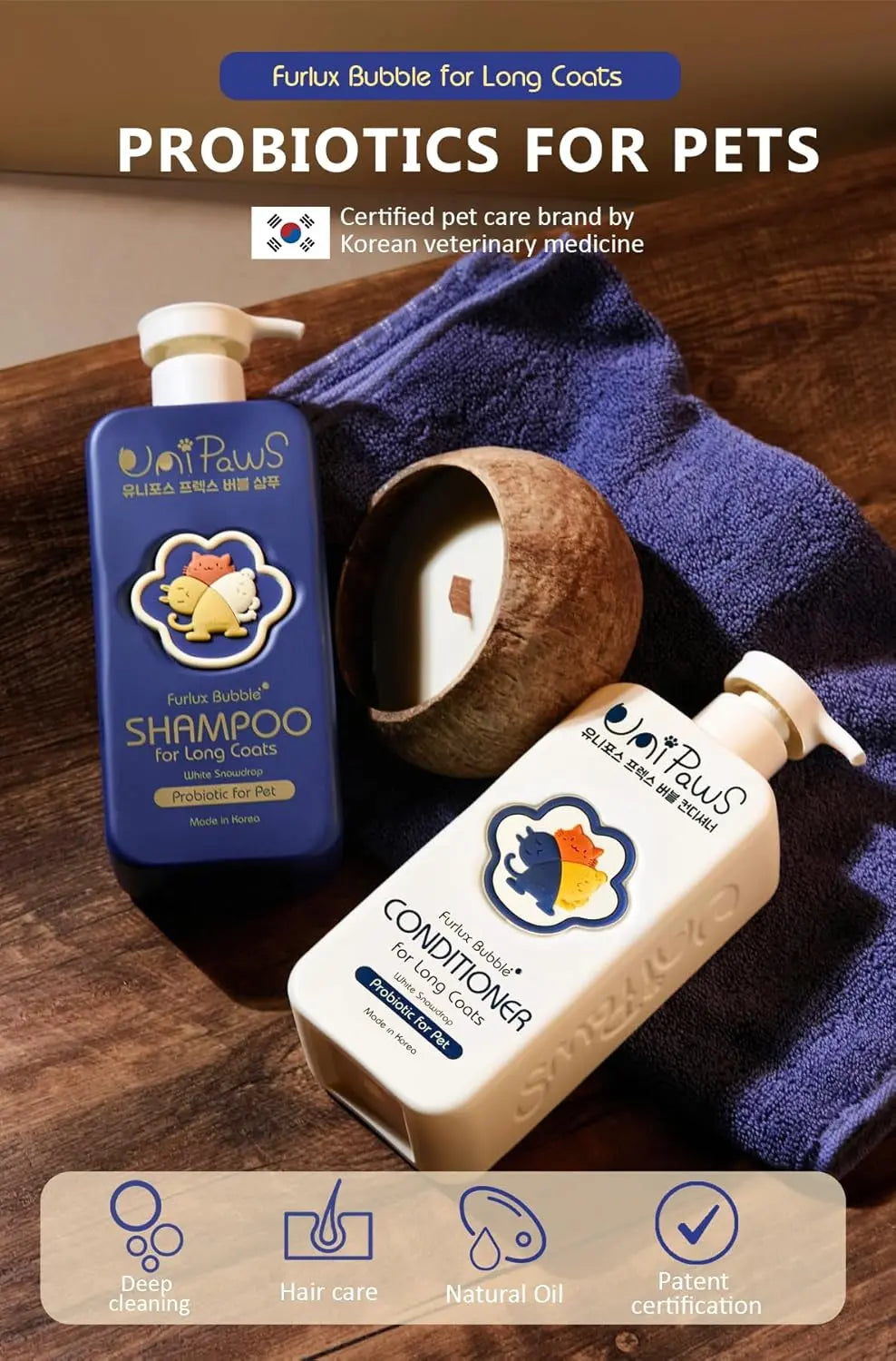 Long Haired Dog Shampoo Conditioner Set Detangling Deshedding Sensitive Skin