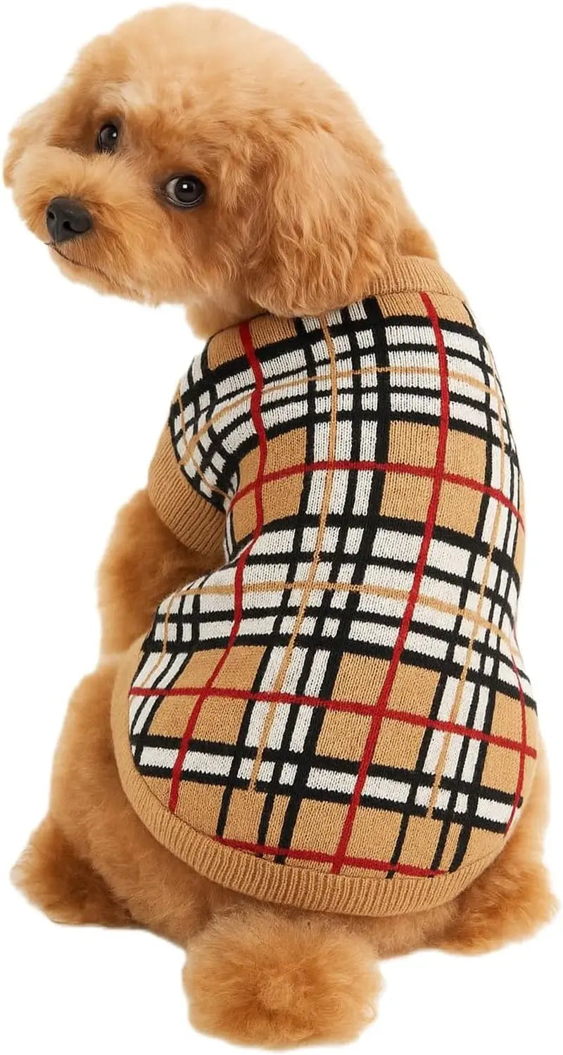 Luxury Knit Dog Sweater for Small Dogs | Warm Designer Pet Outfit (XS–5X)