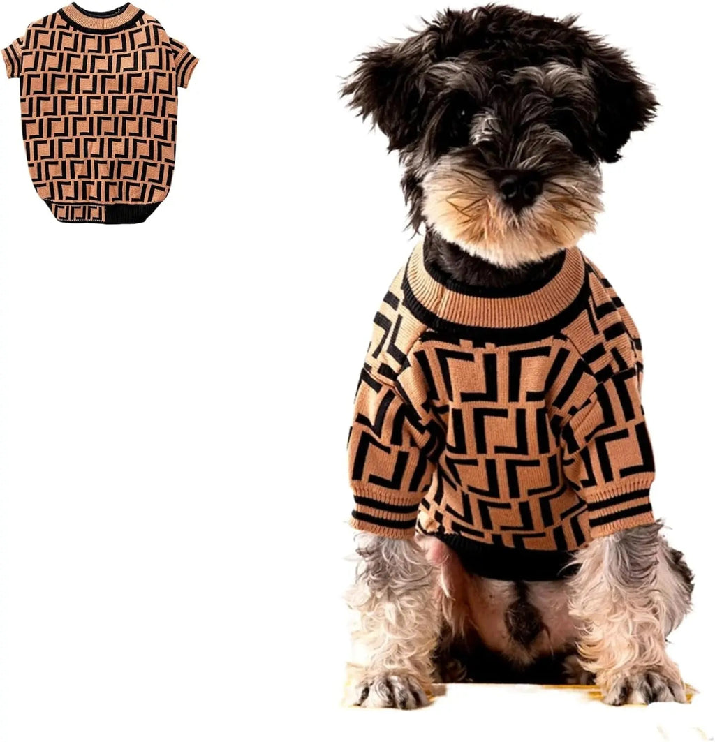 Luxury Knit Dog Sweater for Small Dogs | Warm Designer Pet Outfit (XS–5X)