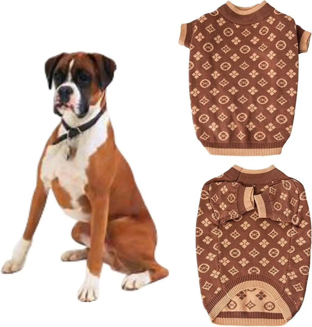 Luxury Knit Dog Sweater for Small Dogs | Warm Designer Pet Outfit (XS–5X)