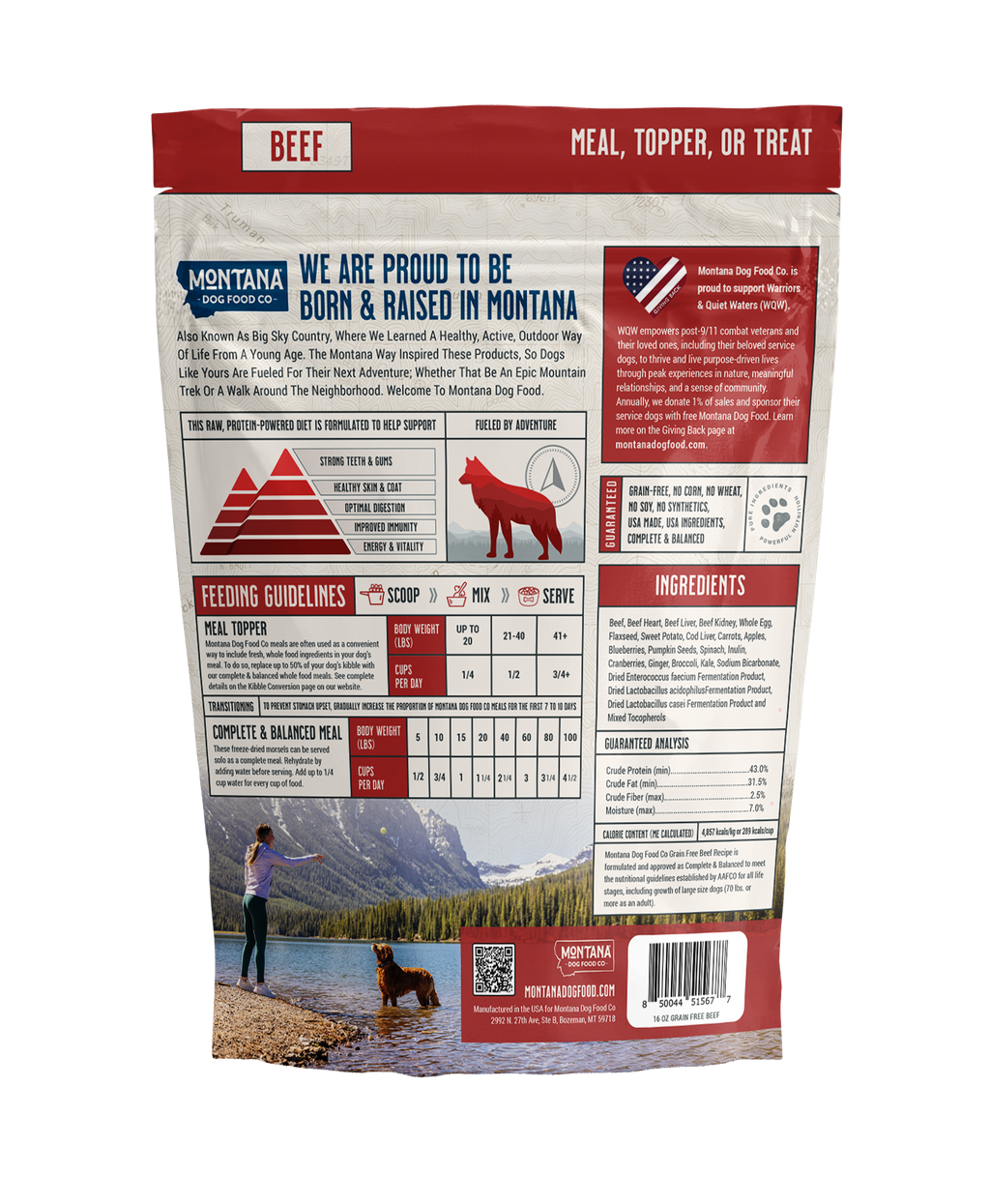 Freeze-Dried Beef Dog Food with Fruits and Vegetables