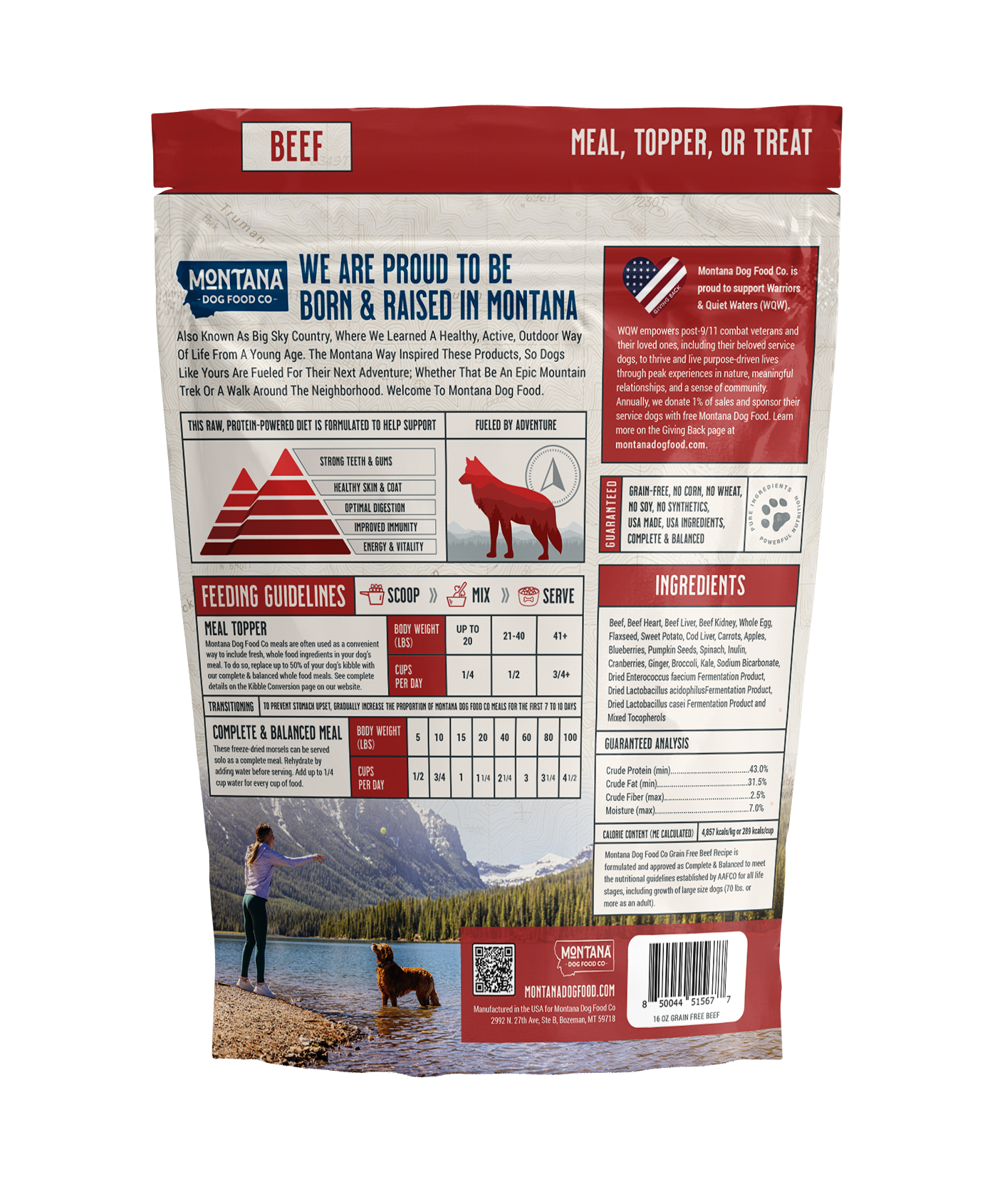 Freeze-Dried Beef Dog Food with Fruits and Vegetables