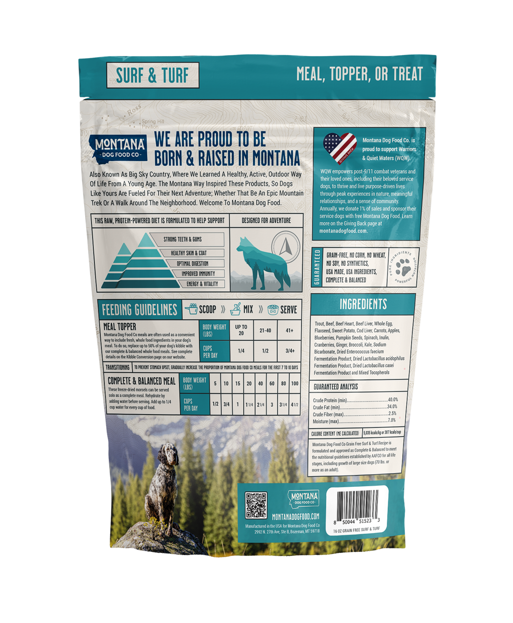 Freeze-Dried Beef & Trout Dog Food with Fruits and Vegetables