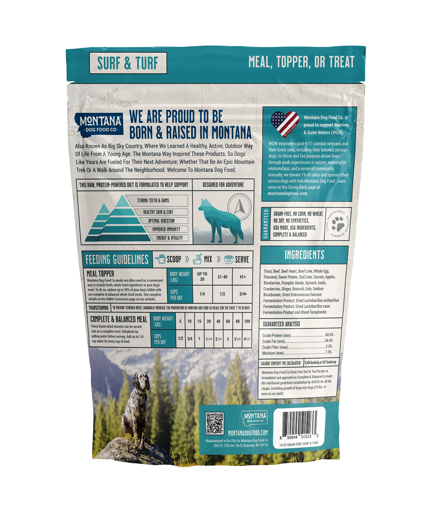 Freeze-Dried Beef & Trout Dog Food with Fruits and Vegetables