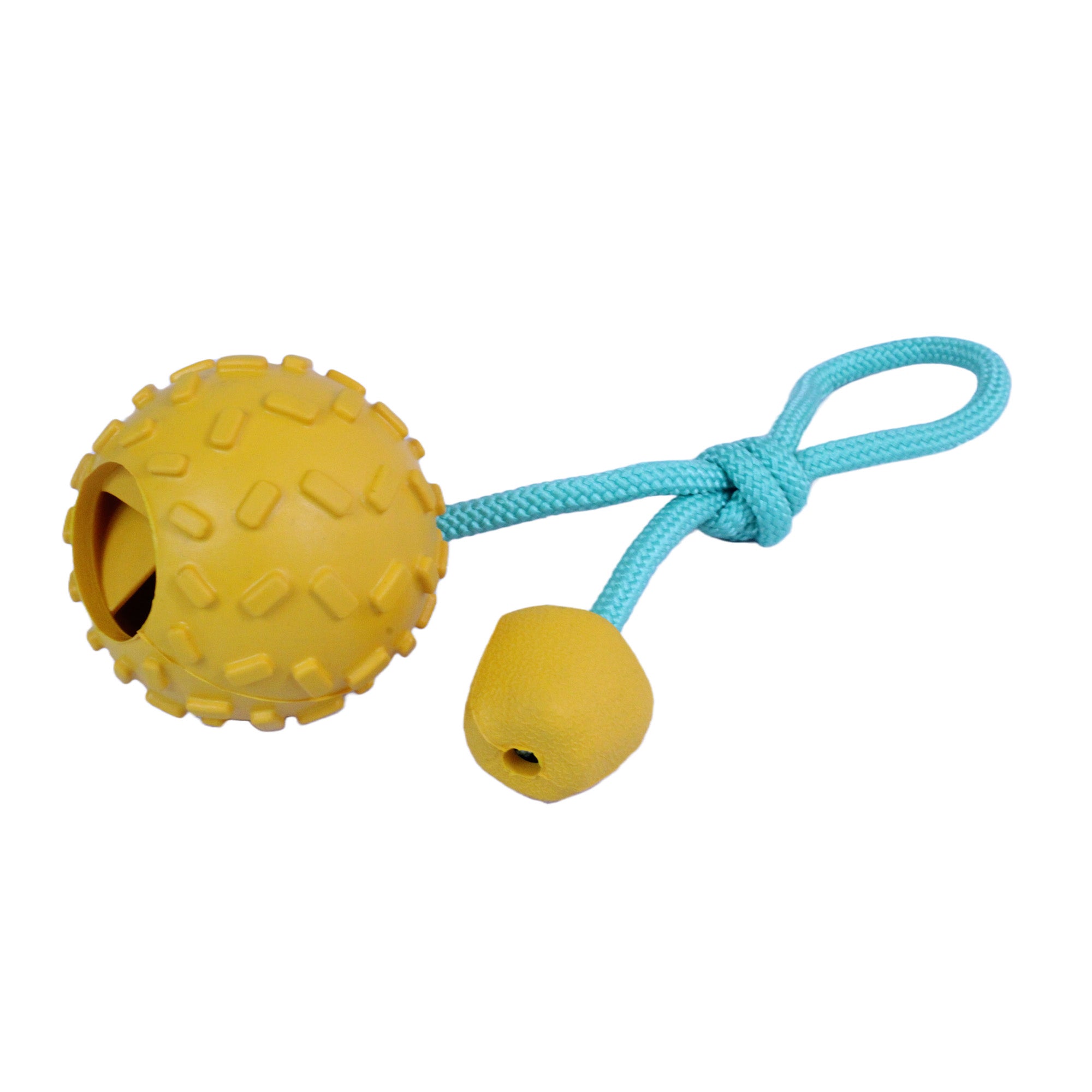 Heavy-Duty Rubber Dog Toy with Durable Rope for Chewers