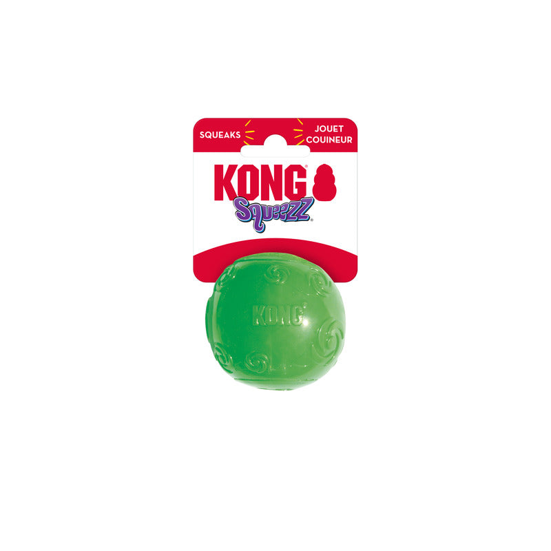 KONG Squeezz Ball Dog Toy with Recessed Squeaker