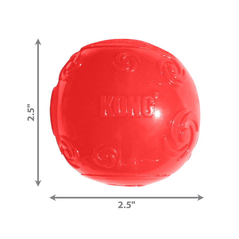KONG Squeezz Ball Dog Toy with Recessed Squeaker