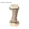 Hemp Rope and Coffee Wood Interactive Dog Toy