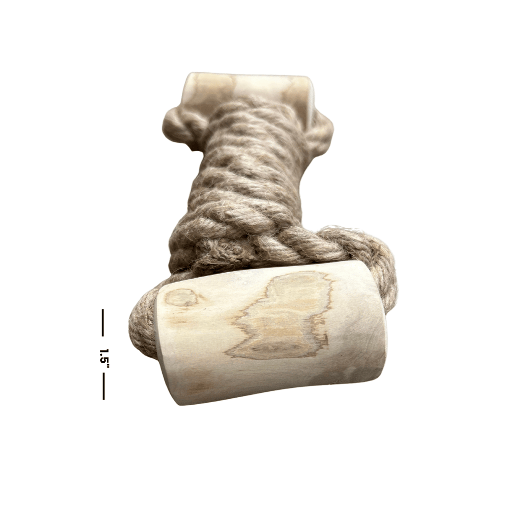 Hemp Rope and Coffee Wood Interactive Dog Toy
