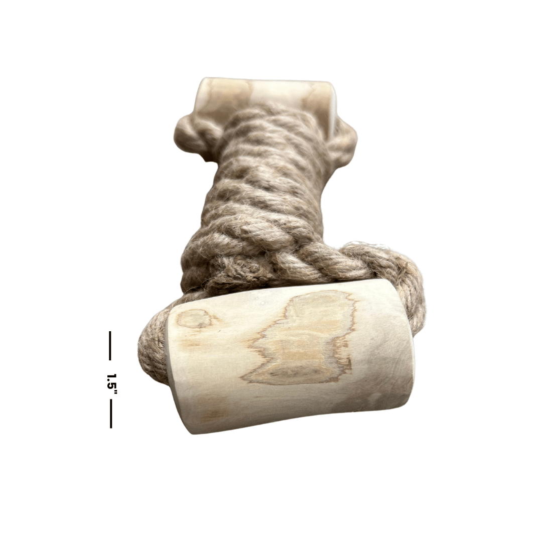 Hemp Rope and Coffee Wood Interactive Dog Toy