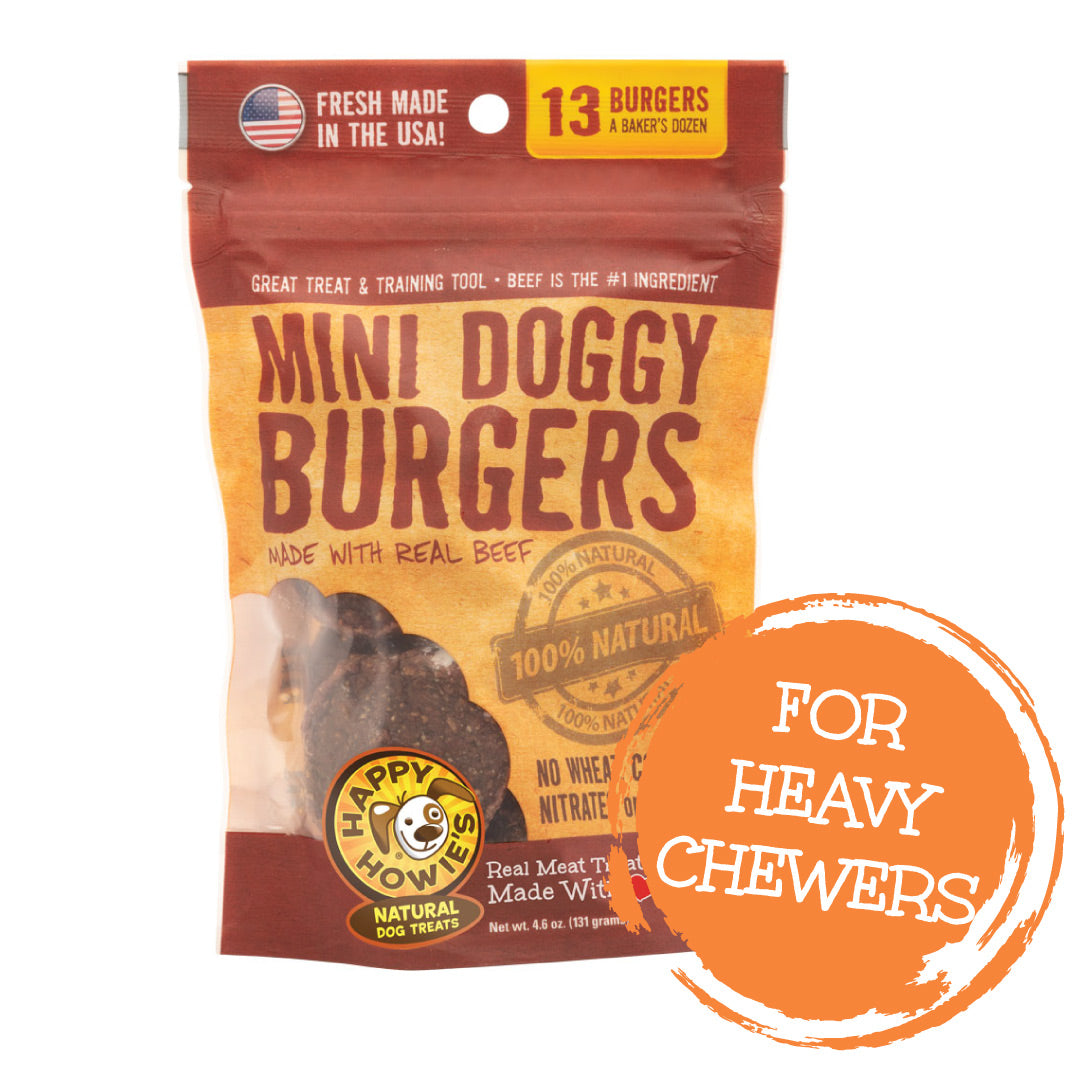 Beef Burger Dog Treats, 2-Inch Slider Patties, 13 Count