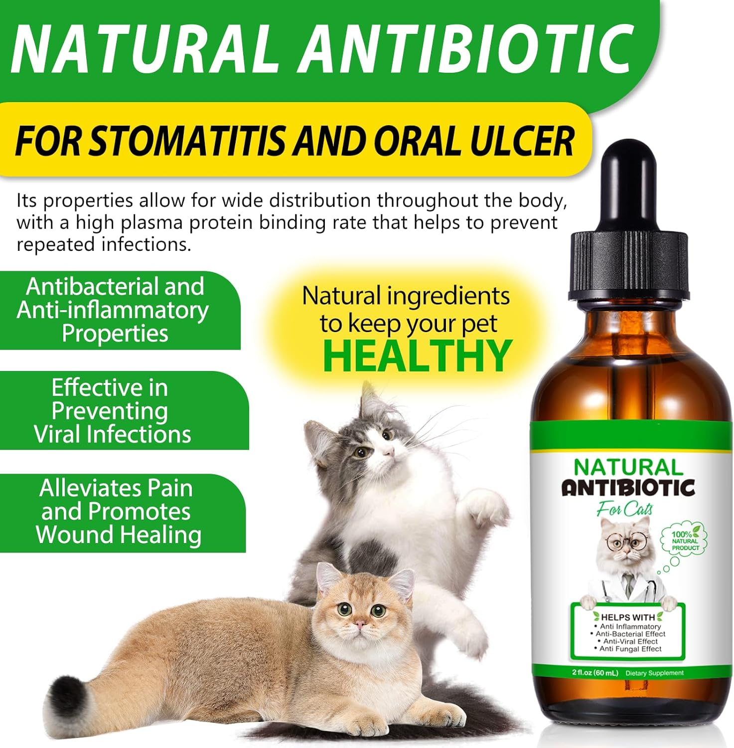 Cat Immune Support Liquid with Herbal Ingredients, 2 oz