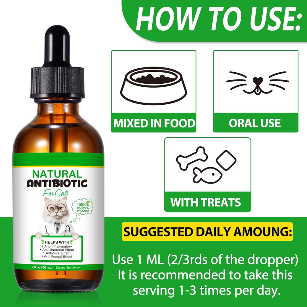 Cat Immune Support Liquid with Herbal Ingredients, 2 oz