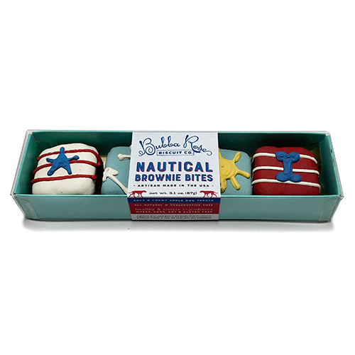Nautical Brownie Bites Dog Treats Gift Box, Peanut Butter Apple Recipe